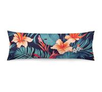 LLUTSNTH Body Pillow Cover Hawaii Tropical Flower Body Pillow Pillowcase Decorative Polyester Pillowcase Long Pillows Cover Soft Full Bodypillow Case Covers with Zipper Closure 20"x54"