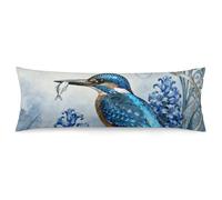 LLUTSNTH Body Pillow Cover Kingfisher Hyacinth Bloom Body Pillow Pillowcase Decorative Polyester Pillowcase Long Pillows Cover Soft Full Bodypillow Case Covers with Zipper Closure 20"x54"