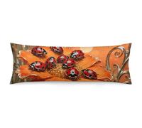 LLUTSNTH Body Pillow Cover Ladybug Marigold Bloom Body Pillow Pillowcase Decorative Polyester Pillowcase Long Pillows Cover Soft Full Bodypillow Case Covers with Zipper Closure 20"x54"