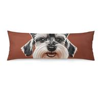 LLUTSNTH Body Pillow Cover Oil Cute Schnauzer Dogs Body Pillow Pillowcase Decorative Polyester Pillowcase Long Pillows Cover Soft Full Bodypillow Case Covers with Zipper Closure 20"x54"
