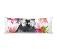 LLUTSNTH Body Pillow Cover Schnauzer Body Pillow Pillowcase Decorative Polyester Pillowcase Long Pillows Cover Soft Full Bodypillow Case Covers with Zipper Closure 20"x54"