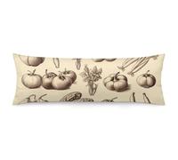 LLUTSNTH Body Pillow Cover Sketch Style Vegetables Body Pillow Pillowcase Decorative Polyester Pillowcase Long Pillows Cover Soft Full Bodypillow Case Covers with Zipper Closure 20"x54"