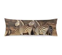 LLUTSNTH Body Pillow Cover Zebras On South Africa Body Pillow Pillowcase Decorative Polyester Pillowcase Long Pillows Cover Soft Full Bodypillow Case Covers with Zipper Closure 20"x54"