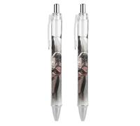 LLUTSNTH Boston Terrier Ballpoint Pens Black Medium Point 0.55mm Ball Point Pen Retractable Office Pens with Super Soft Grip Writing Ink Pen for Men Women 2 PCS