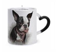 LLUTSNTH Boston Terrier Color Changing Mug Heat Changing Coffee Cup Funny Magic Mug Novelty Heat Sensitive Coffee Mugs for Men Women Office Christmas Birthday Gift 12 Oz