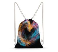 LLUTSNTH Bright Heart Shape Drawstring Backpack for Women - Large Canvas Sackpack, Gym Sport Travel Bag, Drawstring Bags