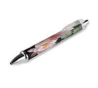 LLUTSNTH Bright Sunny Day, Lotus Flowers Ballpoint Pens Black Medium Point 0.55mm Ball Point Pen Retractable Office Pens with Super Soft Grip Writing Ink Pen for Men Women 1 PCS