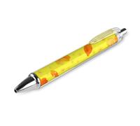 LLUTSNTH Bright Yellow Fish Ballpoint Pens Black Medium Point 0.55mm Ball Point Pen Retractable Office Pens with Super Soft Grip Writing Ink Pen for Men Women 1 PCS