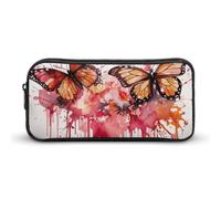 LLUTSNTH Butterfly Drip Spray Watercolor Pencil Case - Large Capacity Pencil Pouch Aesthetic Makeup Bag with Zipper for Stationery, Art Supplies, Travel Essentials