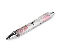 LLUTSNTH Butterfly Oleander Cluster Ballpoint Pens Black Medium Point 0.55mm Ball Point Pen Retractable Office Pens with Super Soft Grip Writing Ink Pen for Men Women 1 PCS