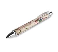 LLUTSNTH Butterfly Perches on The Spring Branch. Ballpoint Pens Black Medium Point 0.55mm Ball Point Pen Retractable Office Pens with Super Soft Grip Writing Ink Pen for Men Women 1 PCS