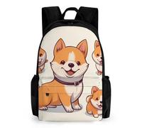LLUTSNTH Canadian Flag Backpack with Pocket - 15.6-inch Laptop Sleeve Bag Casual Daypack for Work And Travel, Cute Shiba Inu Dog, 42x30.5cm
