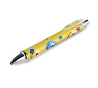 LLUTSNTH Candy Happy Face Pattern Ballpoint Pens Black Medium Point 0.55mm Ball Point Pen Retractable Office Pens with Super Soft Grip Writing Ink Pen for Men Women 1 PCS