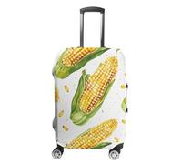 LLUTSNTH Cartoon Corn on The Cob Suitcase Covers Luggage Protector - Travel Elastic Baggage Case Protective, Washable Anti-scratch Large Suit Case Cover for Suitcases Fits 19-32 Inch Luggages, white