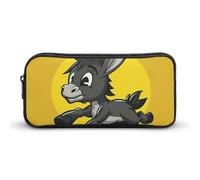 LLUTSNTH Cartoon Donkey Image Pencil Case - Large Capacity Pencil Pouch Aesthetic Makeup Bag with Zipper for Stationery, Art Supplies, Travel Essentials
