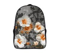 LLUTSNTH Cartoon Lion Laptop Backpack for Men & Women Travel Daypack with Pockets, Work Bag for Office 16 In, Blooming Hibiscus Flowers, 40x28x16cm, Daypack Backpacks