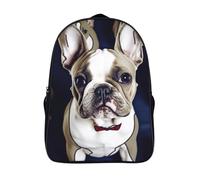 LLUTSNTH Cartoon Octopus Laptop Backpack for Men & Women Travel Daypack with Pockets, Work Bag for Office 16 In, Cute French Bulldog, 40x28x16cm, Daypack Backpacks