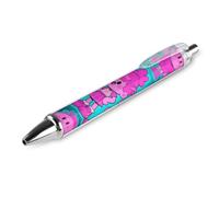 LLUTSNTH Cartoon Print Ballpoint Pens Black Medium Point 0.55mm Ball Point Pen Retractable Office Pens with Super Soft Grip Writing Ink Pen for Men Women 1 PCS