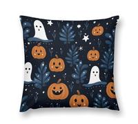 LLUTSNTH Cartoon Pumpkin Head Throw Pillow Cover 16 "x16, Cute Cushion Cover Decorative Pillow Case with Invisible Zipper - Plush Farmhouse Fall Decor Pillowcase for Couch, Sofa, Bedroom