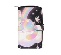 LLUTSNTH Cat on The Cloud Travel Wallet Slim Leather Wallets Clutch Organizer Purse Coin Pocket for Men Women