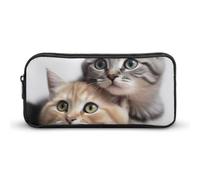 LLUTSNTH Cats Pencil Case - Large Capacity Pencil Pouch Aesthetic Makeup Bag with Zipper for Stationery, Art Supplies, Travel Essentials