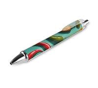 LLUTSNTH Chili Pepper Image Ballpoint Pens Black Medium Point 0.55mm Ball Point Pen Retractable Office Pens with Super Soft Grip Writing Ink Pen for Men Women 1 PCS