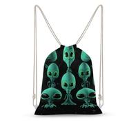 LLUTSNTH Chinese Dragon Drawstring Backpack for Women - Large Canvas Sackpack, Gym Sport Travel Bag, Drawstring Bags, Aliens, 35x50cm, Travel Backpacks