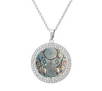 LLUTSNTH Circle Pendant Diamond Necklace for Women - Native American Dream Catcher Round Alloy Choker Pendant Fashion Jewelry Gift for Mom, Wife (, 19.7 Inch), One Size, Zinc, Diamond