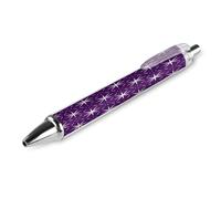 LLUTSNTH Circles And Stars Ballpoint Pens Black Medium Point 0.55mm Ball Point Pen Retractable Office Pens with Super Soft Grip Writing Ink Pen for Men Women 1 PCS