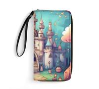 LLUTSNTH Classical Castle Womens Wallet Leather Money Clip Coin Purse Clutch Wristlet Travel Long Wallets