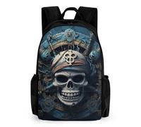 LLUTSNTH Cobra Snake Backpack with Pocket - 15.6-inch Laptop Sleeve Bag Casual Daypack for Work And Travel, Skeleton Pirate, 42x30.5cm, Daypack Backpacks