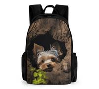 LLUTSNTH Cobra Snake Backpack with Pocket - 15.6-inch Laptop Sleeve Bag Casual Daypack for Work And Travel, A Little Yorkshire Terrier, 42x30.5cm
