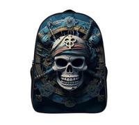 LLUTSNTH Cobra Snake Laptop Backpack for Men & Women Travel Daypack with Pockets, Work Bag for Office 16 In, Skeleton Pirate, 40x28x16cm