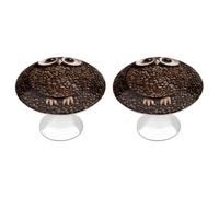 LLUTSNTH Coffee Bean Owl Kitchen Cabinet Knobs Drawer Pulls Dresser Knobs Cabinet Pull Modern Dresser Handle Stainless Steel Drawer Handles Door Handles Cupboard Pulls 2Pcs