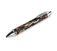 LLUTSNTH Colorful Butterfly Pattern Ballpoint Pens Black Medium Point 0.55mm Ball Point Pen Retractable Office Pens with Super Soft Grip Writing Ink Pen for Men Women 1 PCS