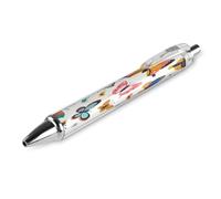 LLUTSNTH Colorful Butterfly Print Ballpoint Pens Black Medium Point 0.55mm Ball Point Pen Retractable Office Pens with Super Soft Grip Writing Ink Pen for Men Women 1 PCS