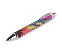 LLUTSNTH Colorful Paint Ballpoint Pens Black Medium Point 0.55mm Ball Point Pen Retractable Office Pens with Super Soft Grip Writing Ink Pen for Men Women 1 PCS