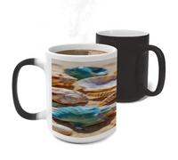LLUTSNTH Colorful Shells And Starfish Color Changing Mug Heat Changing Coffee Cup Funny Magic Mug Novelty Heat Sensitive Coffee Mugs for Men Women Office Christmas Birthday Gift 11 Oz