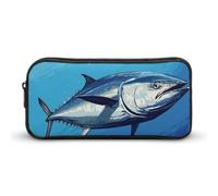 LLUTSNTH Colorful Tuna Pencil Case - Large Capacity Pencil Pouch Aesthetic Makeup Bag with Zipper for Stationery, Art Supplies, Travel Essentials