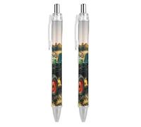LLUTSNTH Company Farm Tractor Ballpoint Pens Black Medium Point 0.55mm Ball Point Pen Retractable Office Pens with Super Soft Grip Writing Ink Pen for Men Women 2 PCS