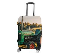 LLUTSNTH Company Farm Tractor Suitcase Covers Luggage Protector - Travel Elastic Baggage Case Protective, Washable Anti-scratch Large Suit Case Cover for Suitcases Fits 19-32 Inch Luggages, white, L