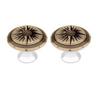 LLUTSNTH Compass Wind Road Map Kitchen Cabinet Knobs Drawer Pulls Dresser Knobs Cabinet Pull Modern Dresser Handle Stainless Steel Drawer Handles Door Handles Cupboard Pulls 2Pcs