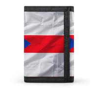 LLUTSNTH Cool Skull Graphics Trifold Wallet for Men - Slim 8 Card Slots, Zipper Coin Purse Money Clip, Cash Compartment, Puerto Rico Flag, One Size, Modern