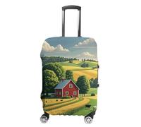 LLUTSNTH Country Farm Suitcase Covers Luggage Protector - Travel Elastic Baggage Case Protective, Washable Anti-scratch Large Suit Case Cover for Suitcases Fits 19-32 Inch Luggages, white, XL, Flower