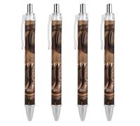 LLUTSNTH Cowboy Hat And Boots Ballpoint Pens Black Medium Point 0.55mm Ball Point Pen Retractable Office Pens with Super Soft Grip Writing Ink Pen for Men Women 4 PCS