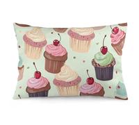 LLUTSNTH Cupcake Lumbar Throw Pillow Covers 12 "x20 Decorative Rectangle Pillowcase with Hidden Zipper Pillow Case Soft Cushion Cover for Couch Bedroom Living Room Only Cover No Insert