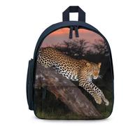 LLUTSNTH Cute Backpack African Leopard Casual Daypack Waterproof Lightweight Bookbag 12.6 Inch Zipper Bag, Blue, One size