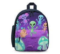LLUTSNTH Cute Backpack Alien Creatures Casual Daypack Waterproof Lightweight Bookbag 12.6 Inch Zipper Bag, Blue, One size