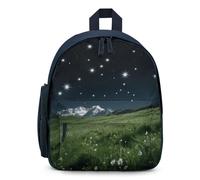 LLUTSNTH Cute Backpack Alpine Meadow Stars Casual Daypack Waterproof Lightweight Bookbag 12.6 Inch Zipper Bag, Blue, One size