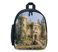 LLUTSNTH Cute Backpack Ancient Castle Casual Daypack Waterproof Lightweight Bookbag 12.6 Inch Zipper Bag, Blue, One size